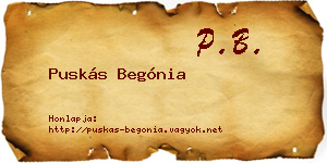 Puskás Begónia névjegykártya