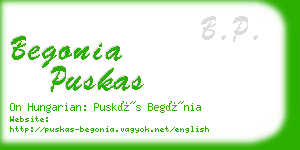 begonia puskas business card